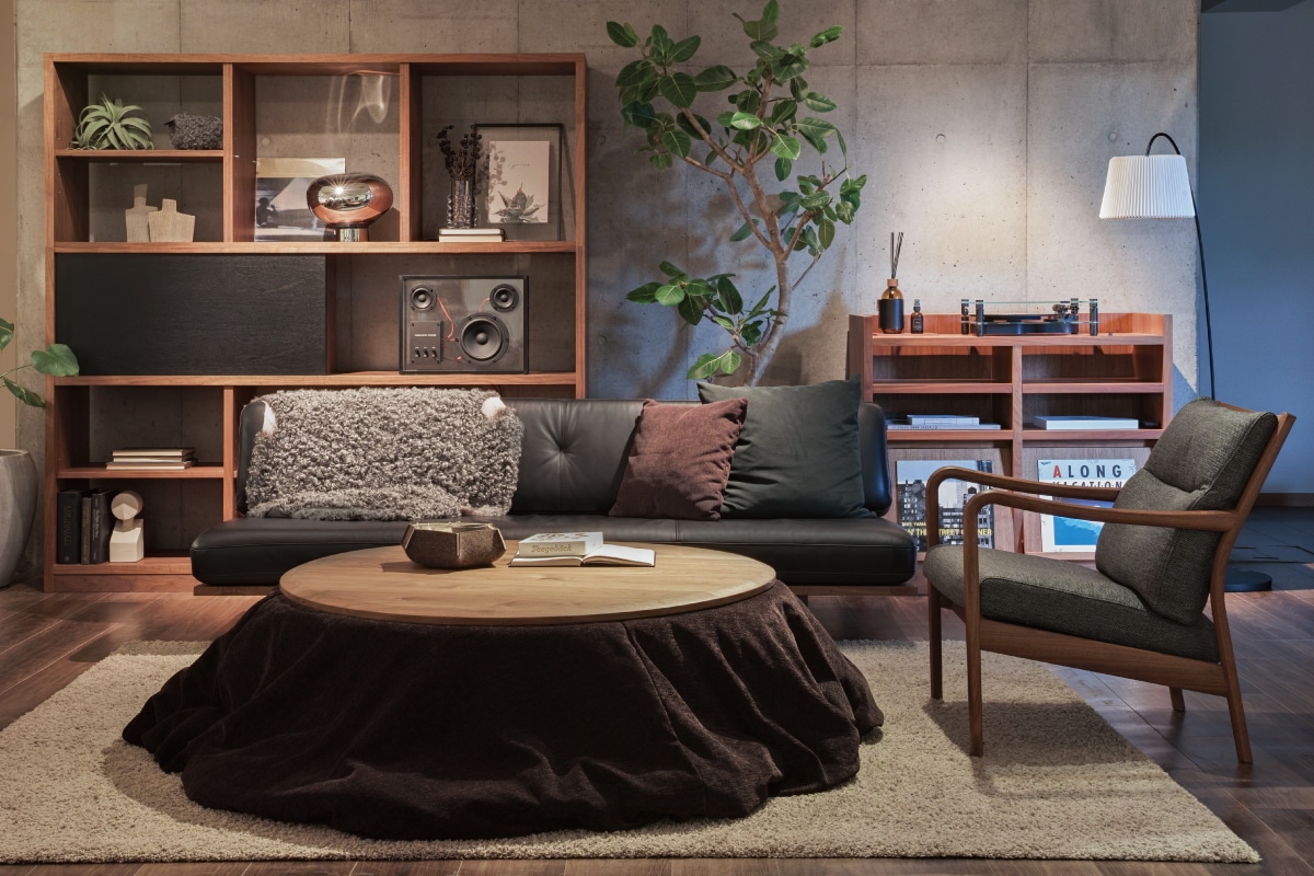 COMMON ROOTS | ORANGE KOTATSU ROUND TABLE φ100×H400