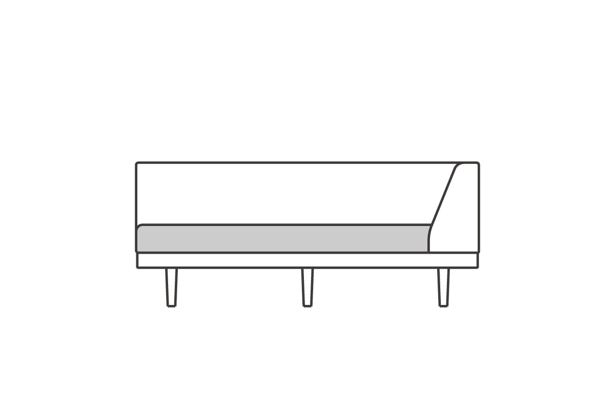 シングルアーム2シーター 160用　座クッション中材（単品）