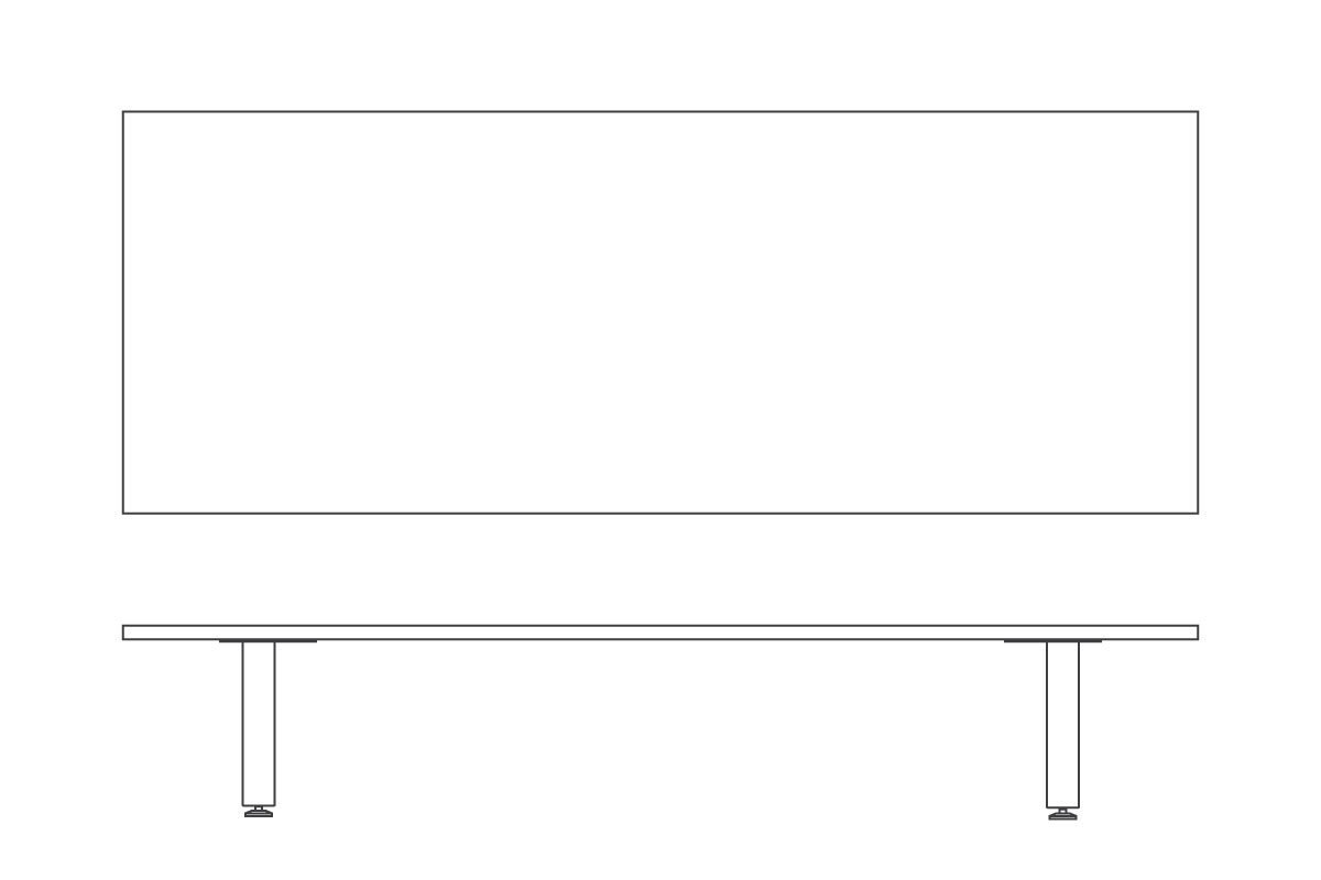 W 240cm × D 90cm