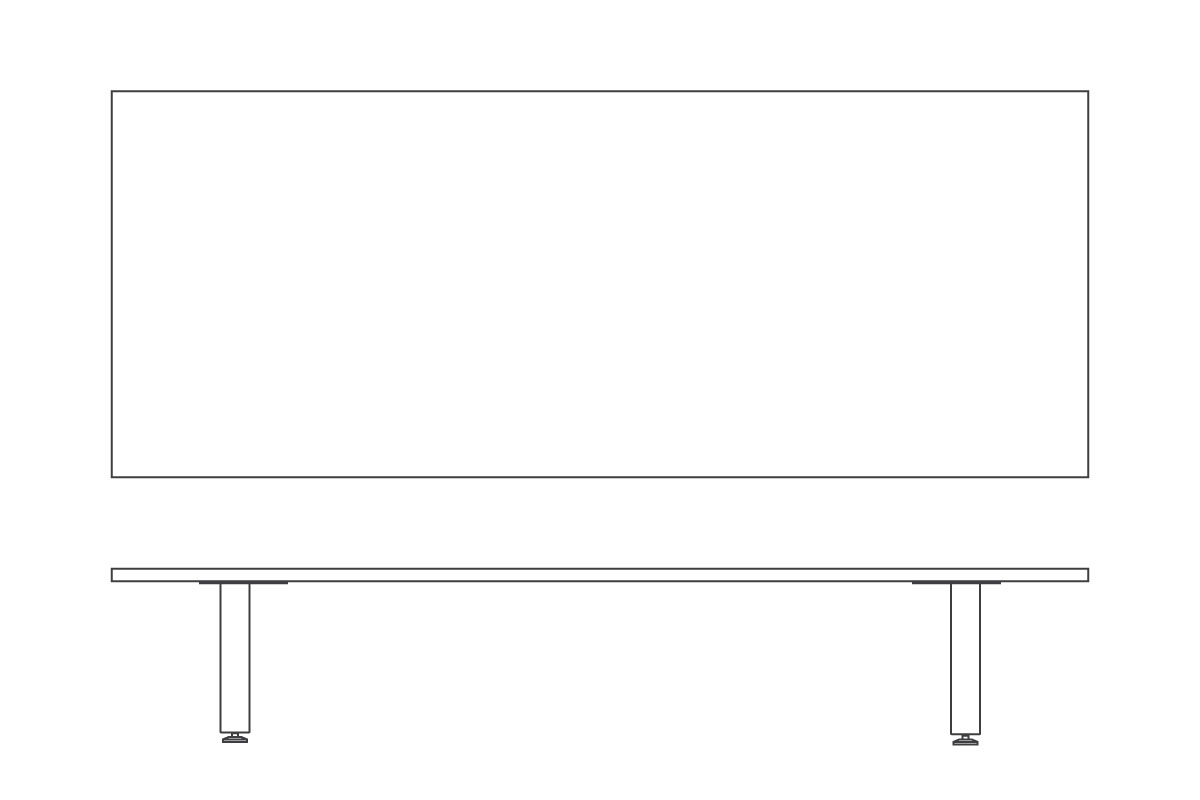 W 240cm × D 95cm