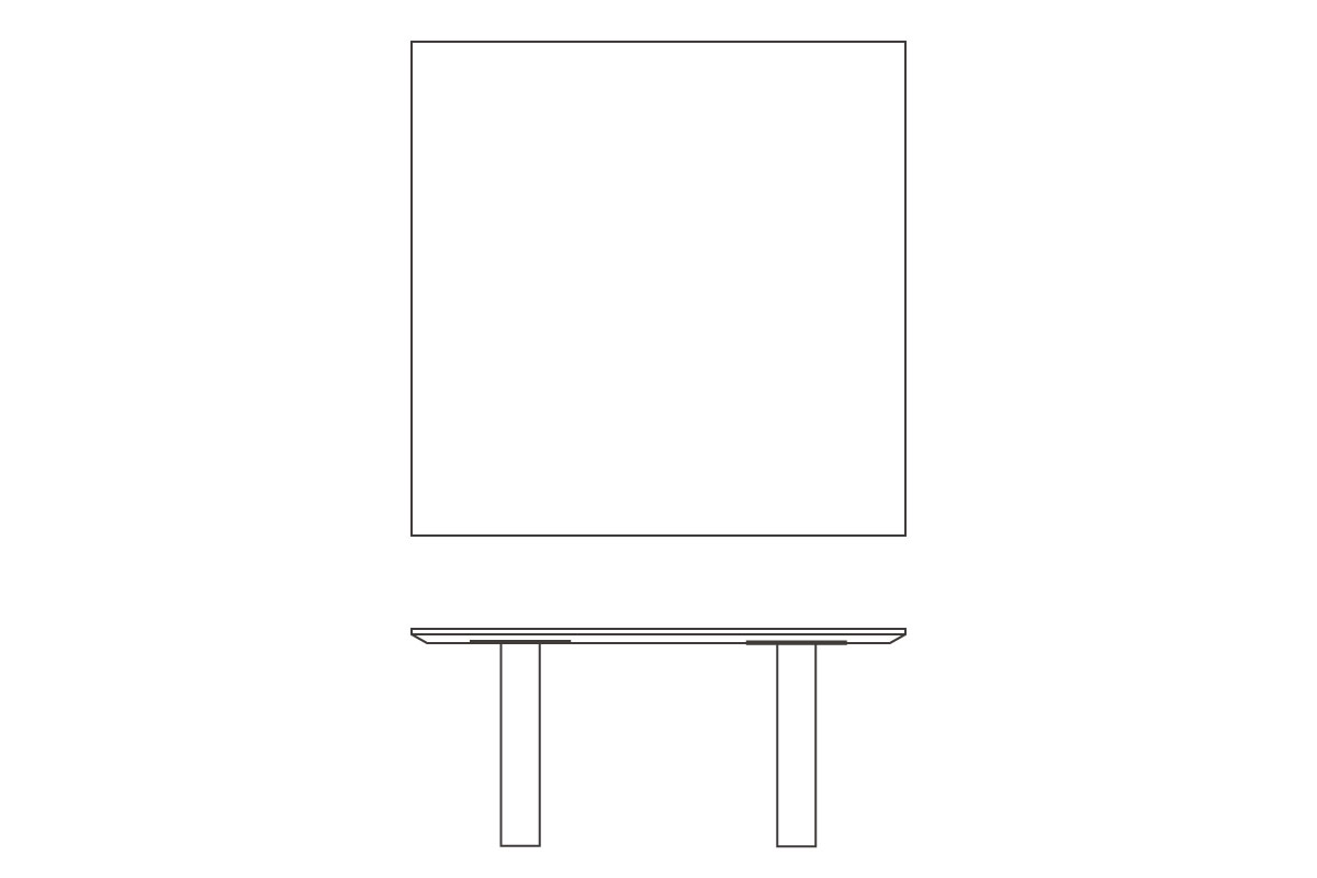 W90cm D90cm H40cm