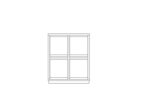 2列2段 : W76.6 × D47 × H92 cm