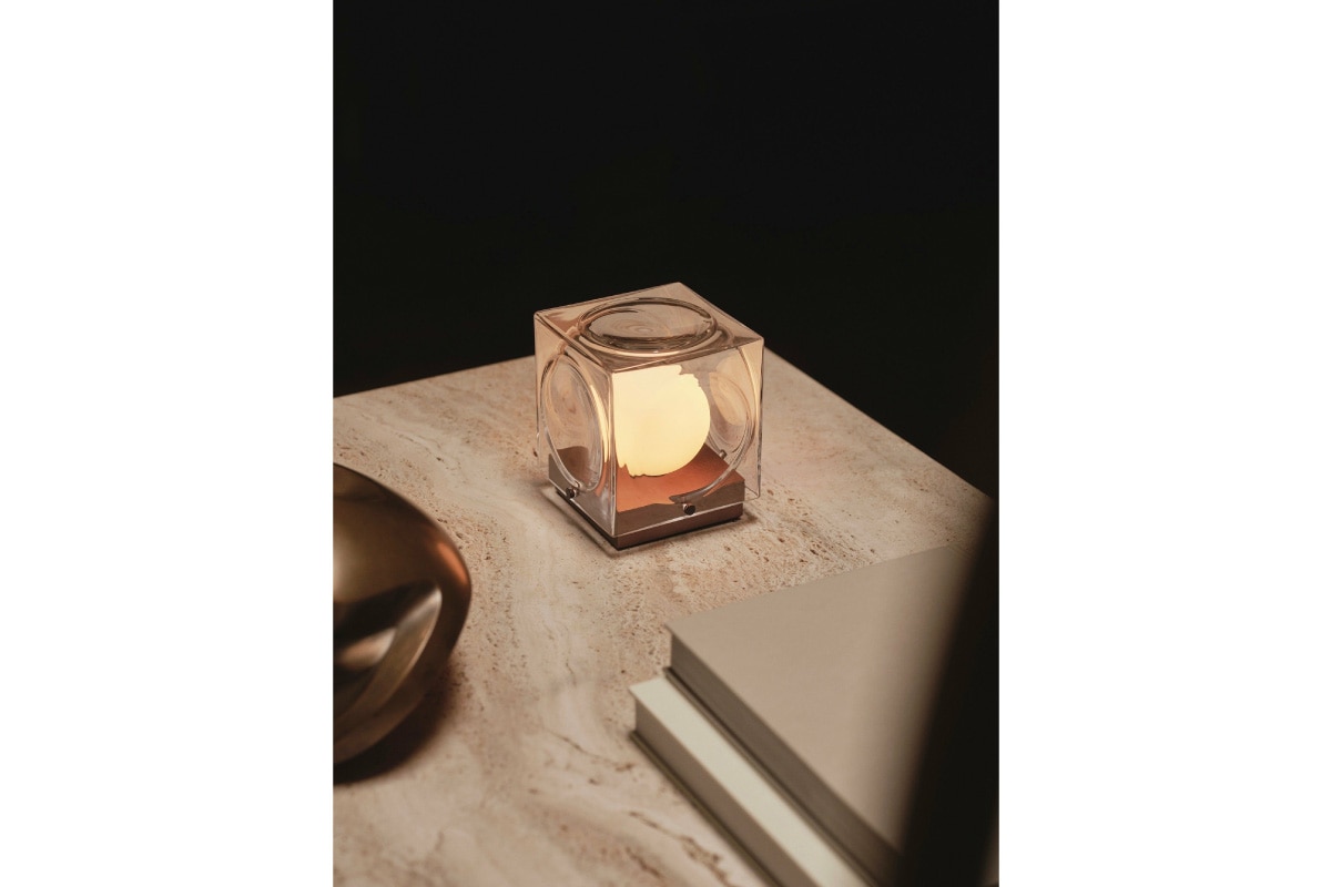 LEE BROOM | CHANT PORTABLE LAMP CLEAR & BRONZE
