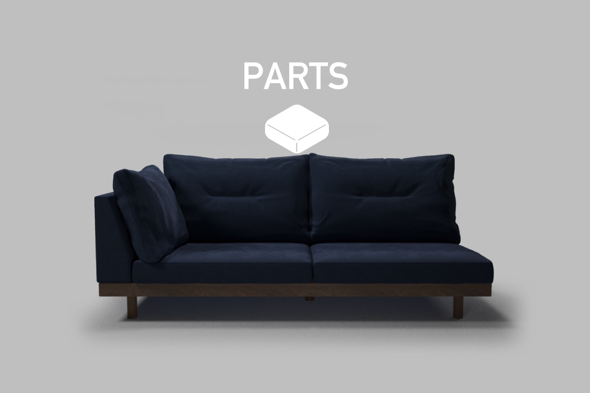 DANISH GRANDE SOFA PARTS シングルアーム3シーター199 座クッション中材（片側単品）